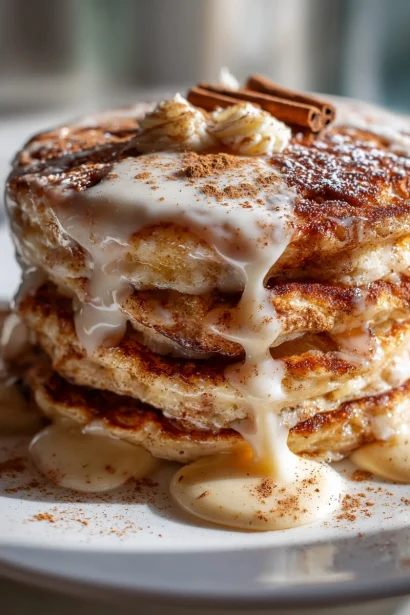 Vegan Cinnamon Roll Pancakes | Brunch-Worthy & Plant-Based