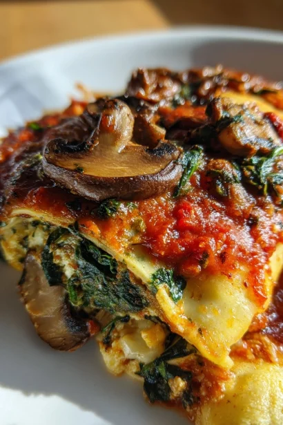 Vegan Lasagna With Spinach and Mushrooms – keyword: vegan lasagna recipe