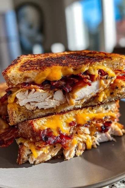 Cheddar and Bacon Turkey Melt on Sourdough