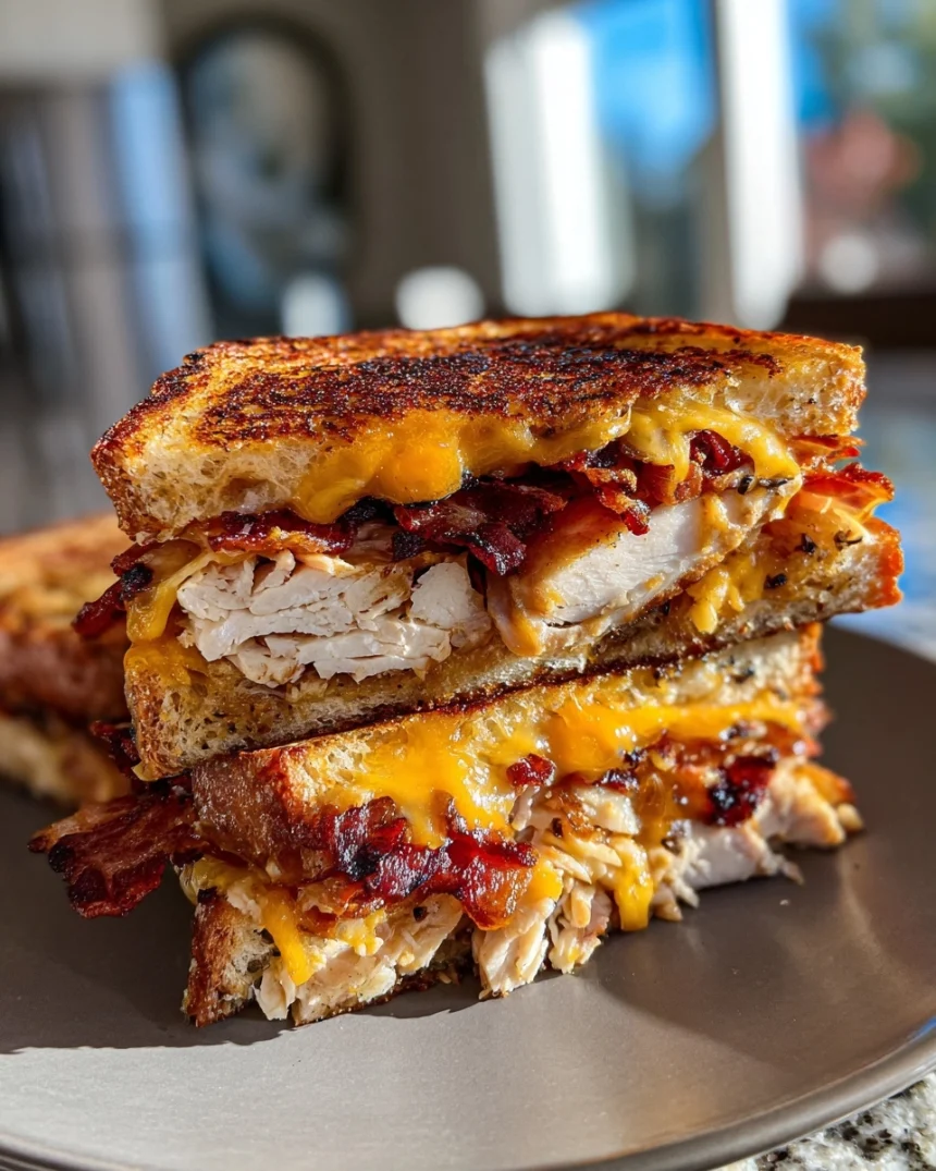 Cheddar and Bacon Turkey Melt on Sourdough