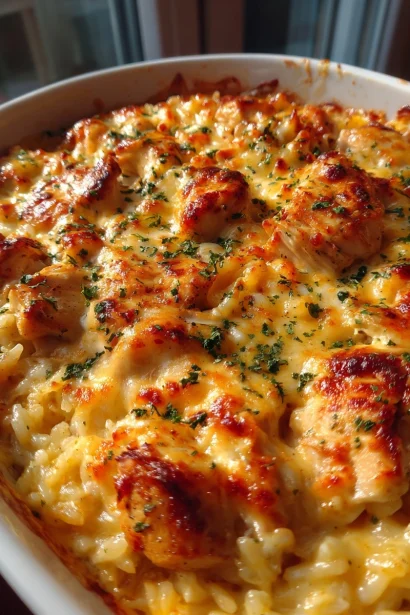 Cheesy Chicken and Rice Bake