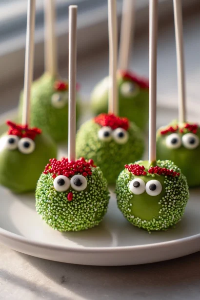 Grinch Cake Pops