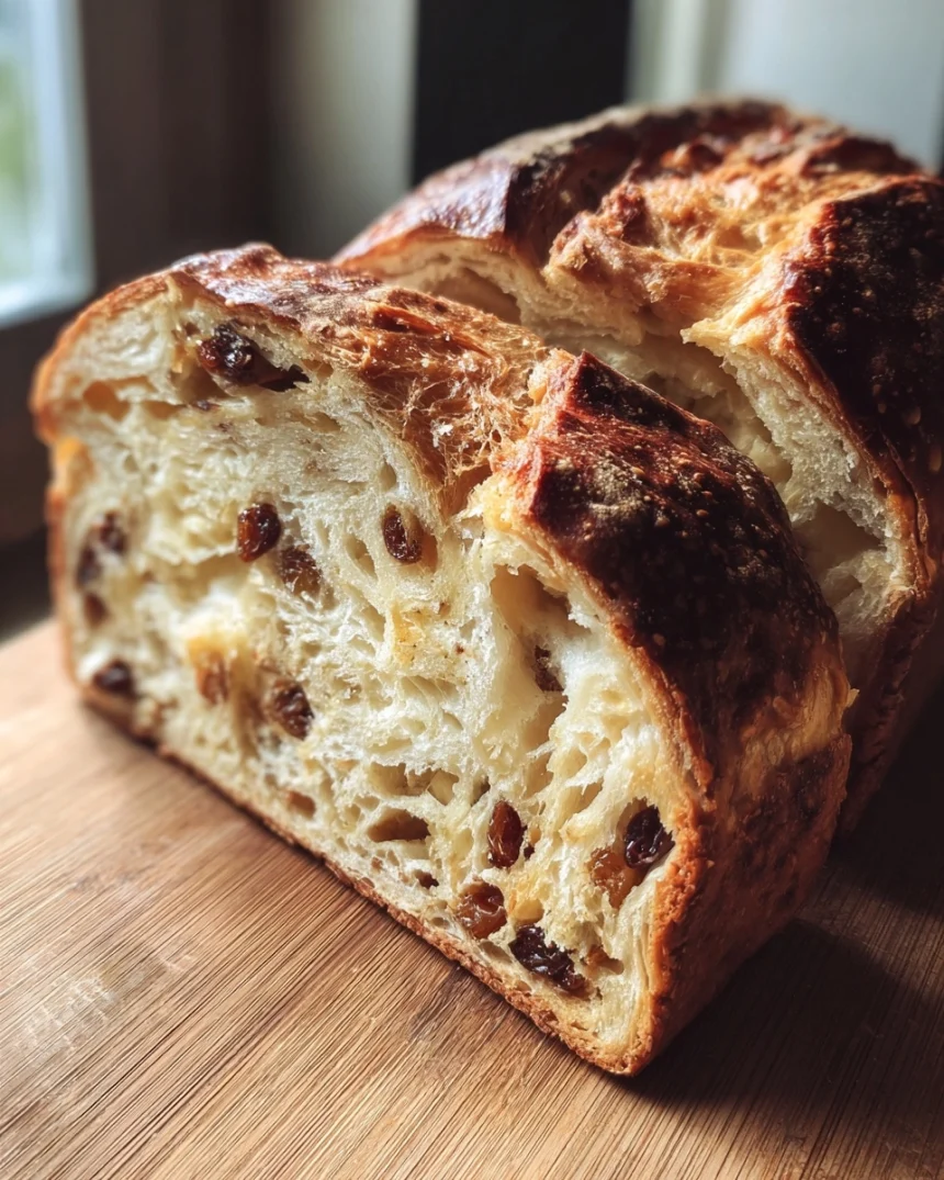 No-Knead Cinnamon Raisin Bread