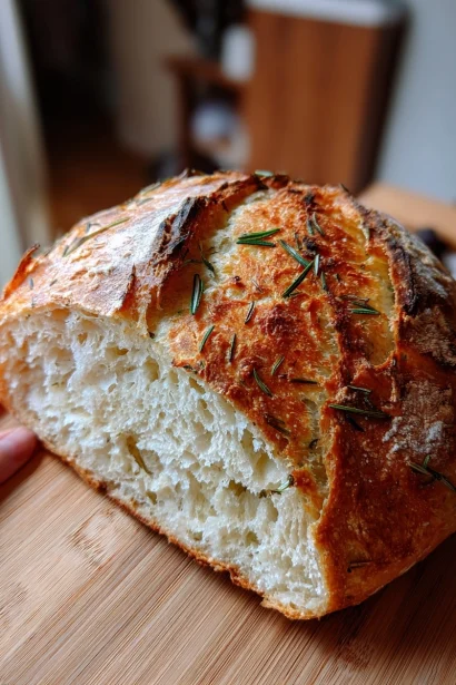 Rosemary Thyme No-Knead Dutch Oven Bread