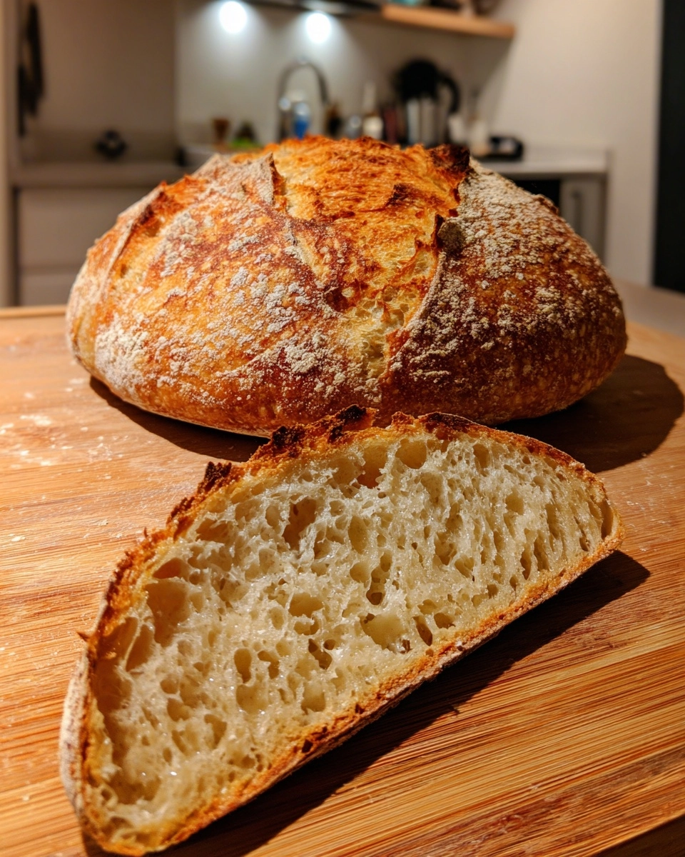 Truly No-Knead Sourdough Bread