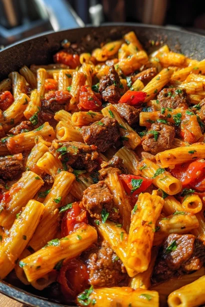 Italian Beef Pasta Skillet Recipe (25 Min) – One Pan