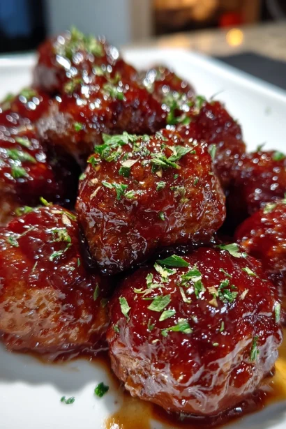 Cherry Bourbon BBQ Meatballs — Sweet, Smoky & Party-Perfect