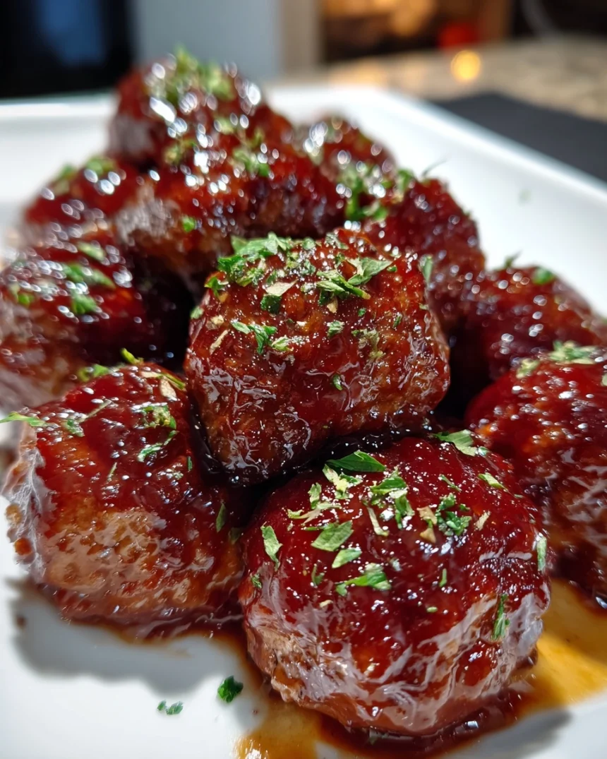 Cherry Bourbon BBQ Meatballs — Sweet, Smoky & Party-Perfect