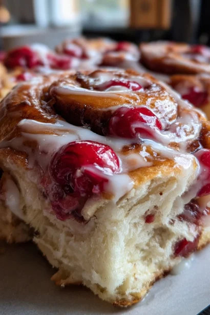 Cherry Cinnamon Rolls with Homemade Filling — Soft, Gooey & Irresistible