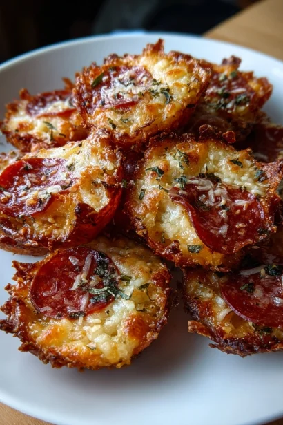 Crispy Keto Pepperoni Pizza Bites — The Snack That Replaced Chips