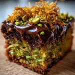 Dubai Chocolate Earthquake Cake with Pistachio & Kataifi Crunch
