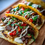 Dubai-Spiced Smash Burger Tacos with Tahini Drizzle 🌮
