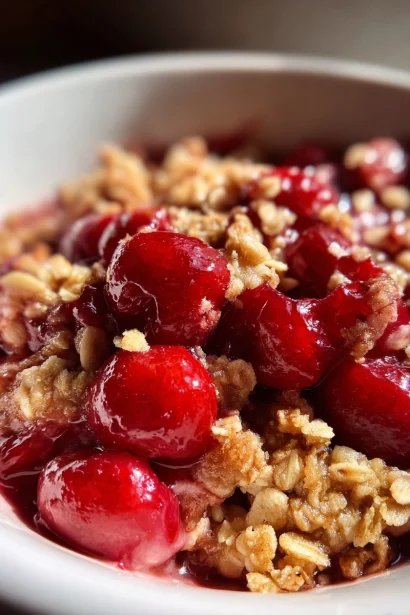Easy Homemade Cherry Crumble with Oat Topping