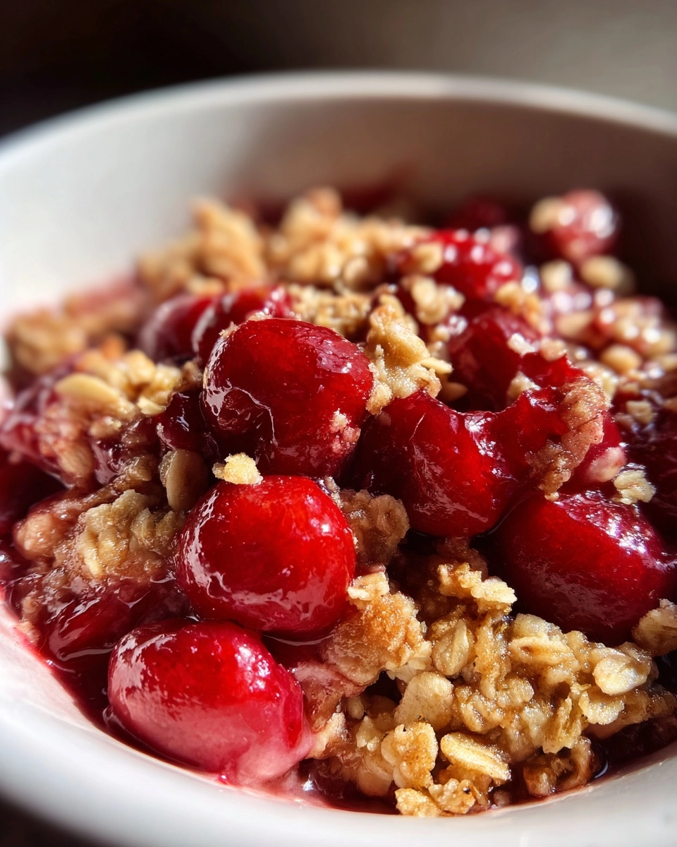 Easy Homemade Cherry Crumble with Oat Topping