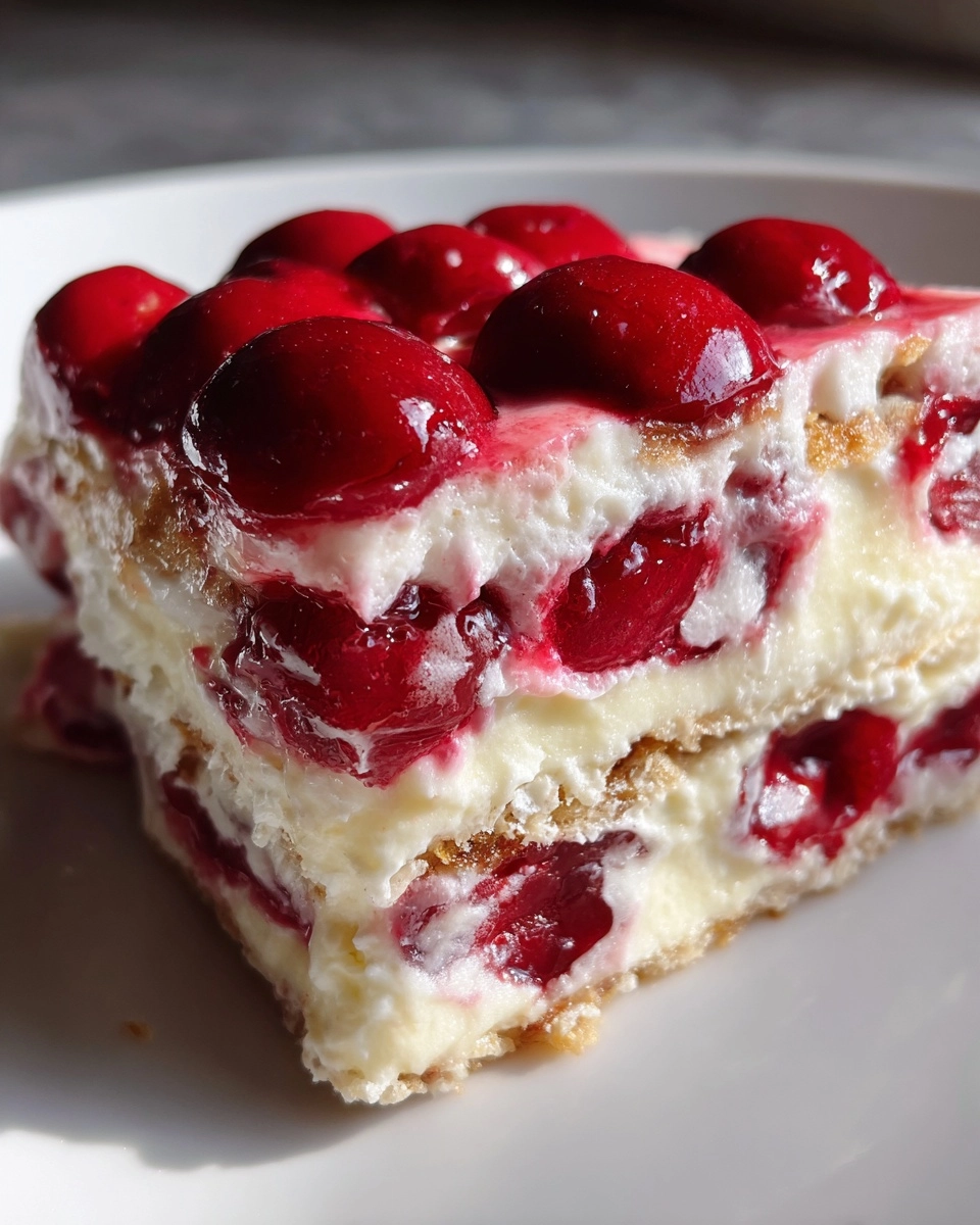 No-Bake Cherry Cream Cheese Icebox Cake (Only 5 Ingredients!)