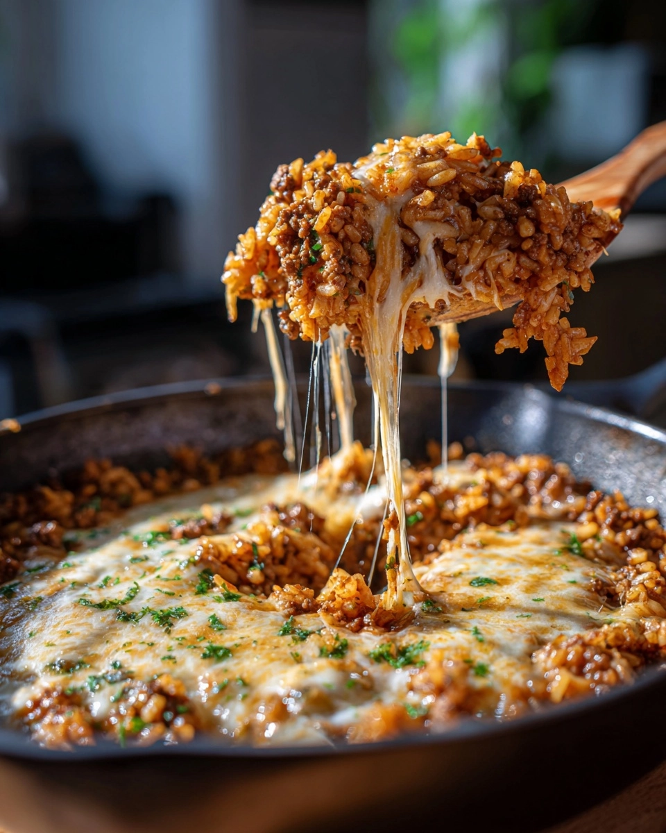 One-Pan Cheesy Ground Beef & Rice Skillet (Dinner in 25 Minutes)