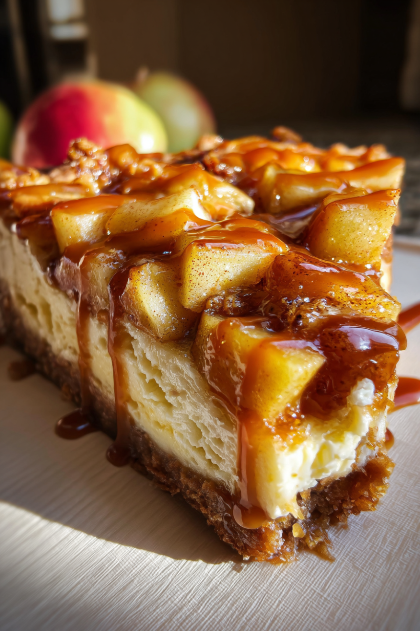 Caramel Apple Cheesecake Bars
