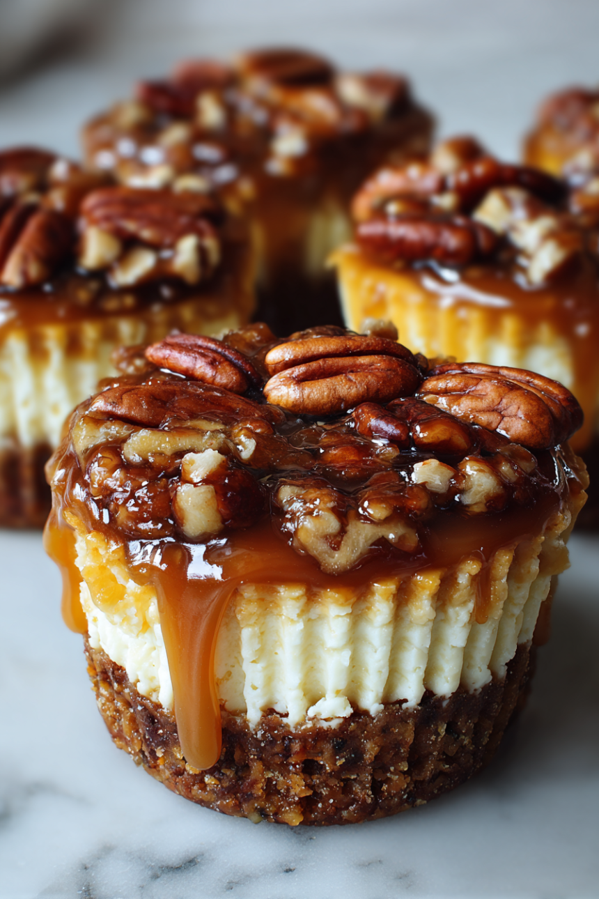 Caramel Turtle Cheesecake Cups