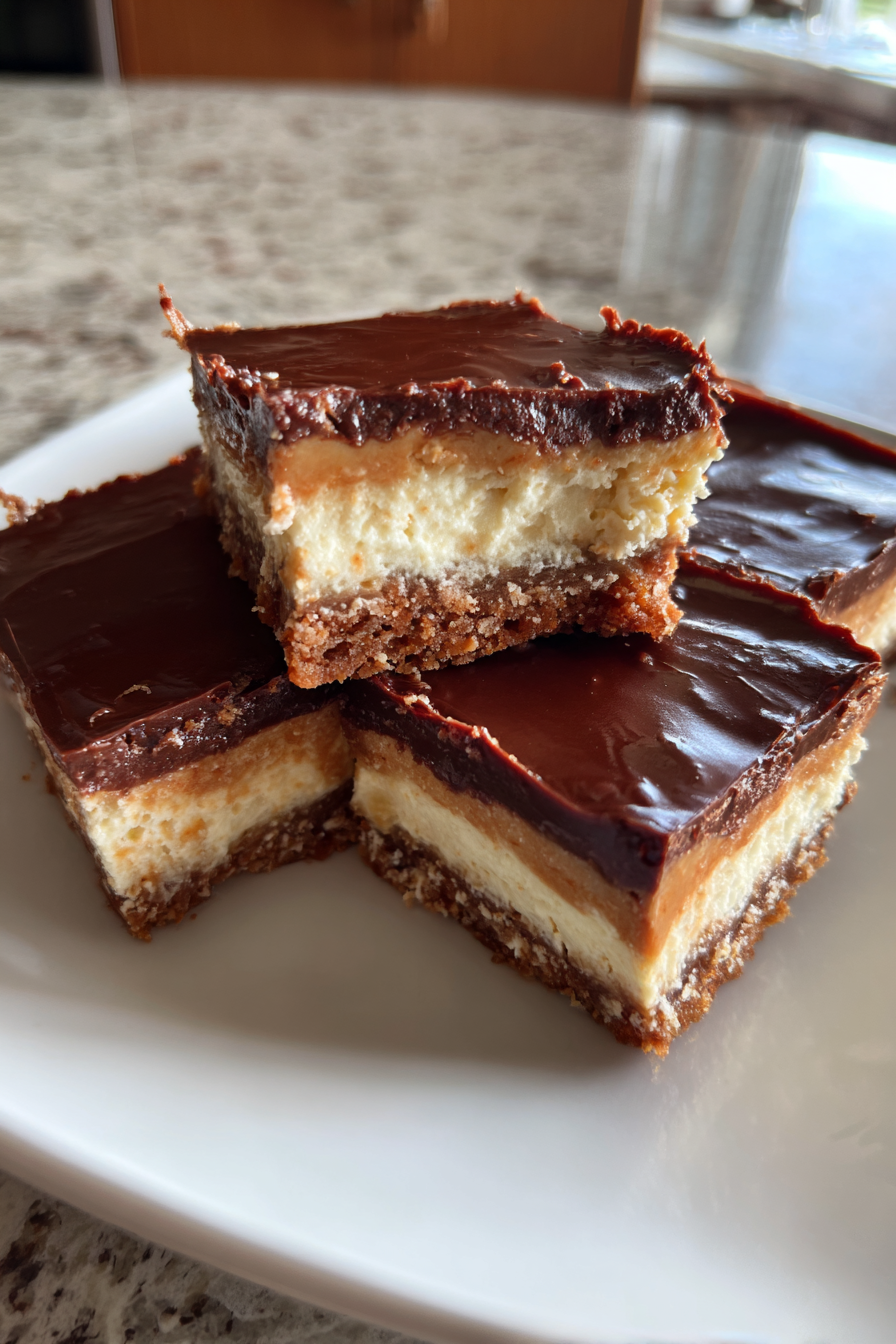 Chocolate Peanut Butter Cheesecake Bars
