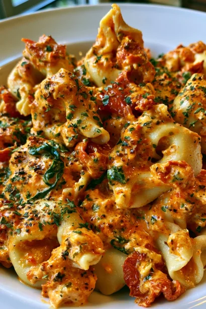 Creamy Roasted Red Pepper Tortellini