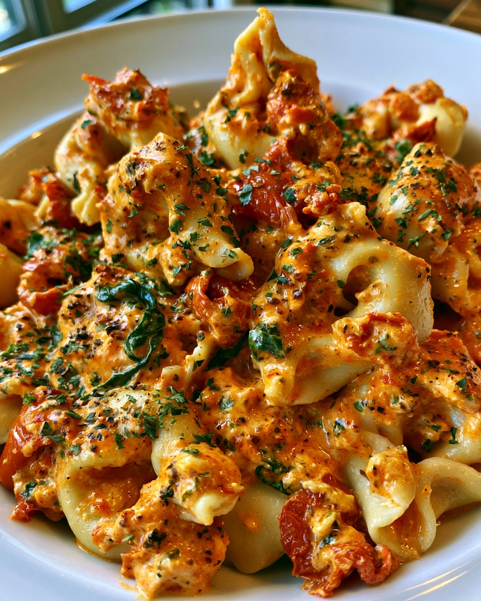 Creamy Roasted Red Pepper Tortellini