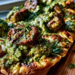 Crispy Pesto Meatball Flatbread