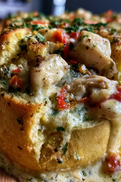 Garlic Bread Chicken Pot Pie
