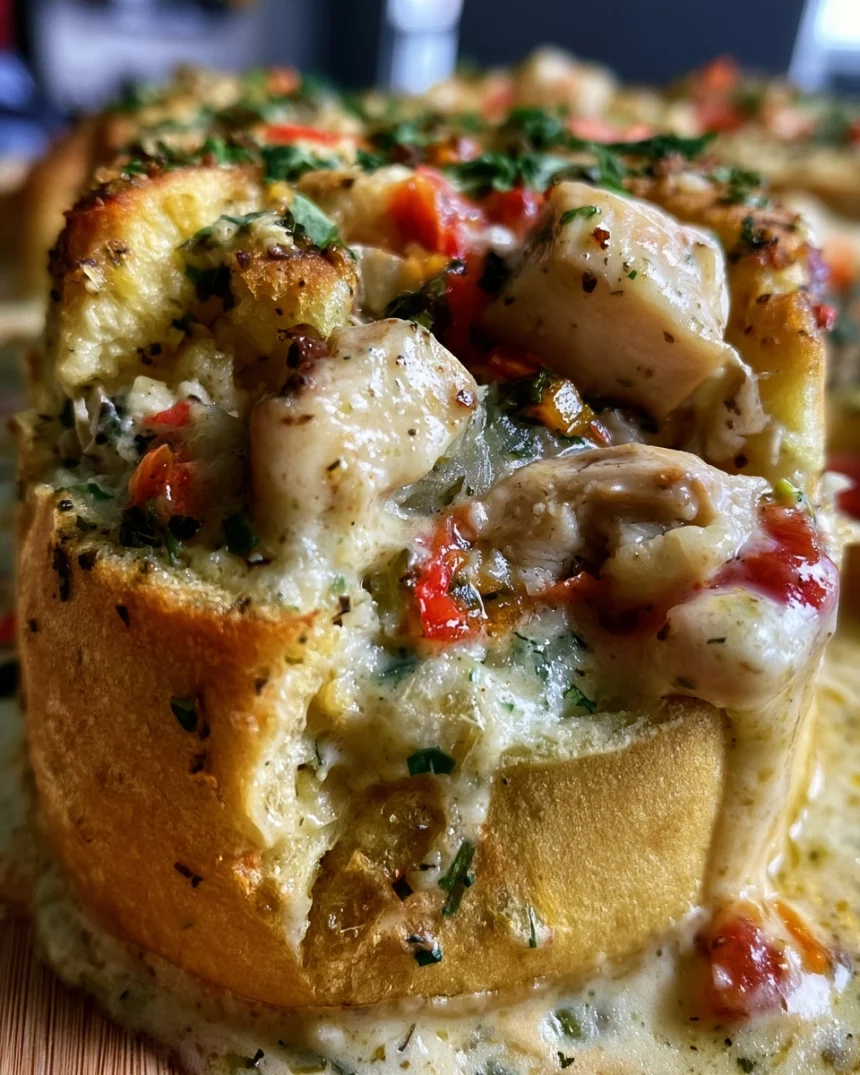 Garlic Bread Chicken Pot Pie