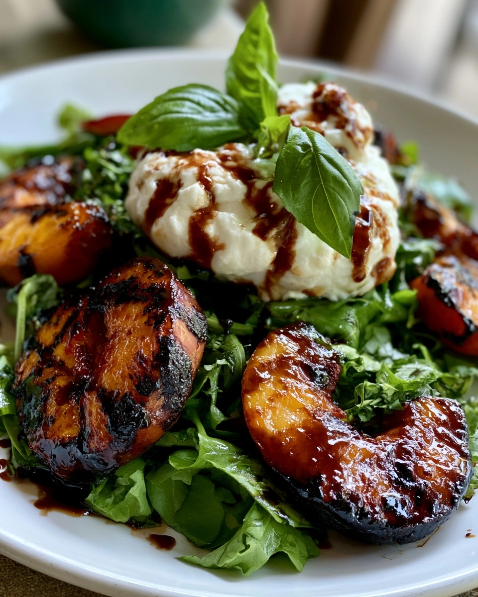 Grilled Peach Burrata Salad