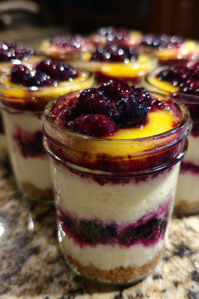Lemon Blueberry Cheesecake Jars