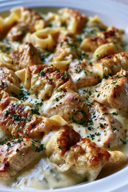 One-Pan Chicken Gyoza Alfredo