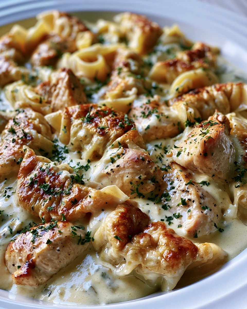 One-Pan Chicken Gyoza Alfredo