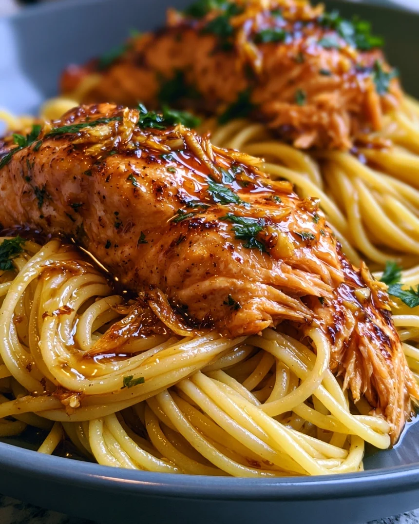 One-Pan Honey Garlic Salmon Pasta