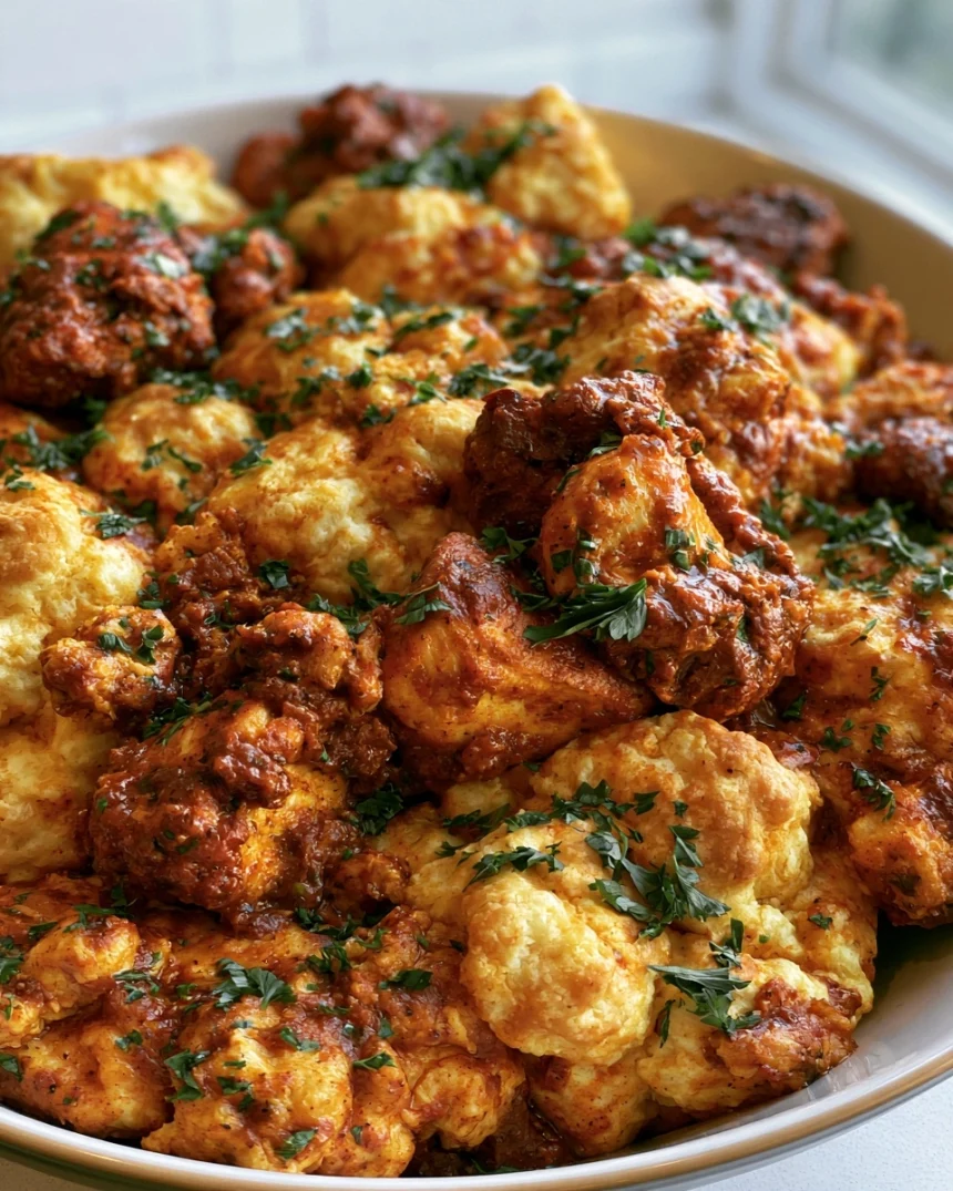One-Pan Hot Chicken Biscuit Bowls