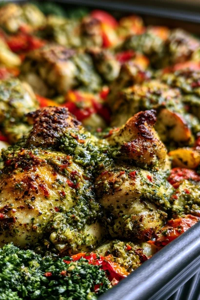One-Pan Pesto Caesar Chicken Bake