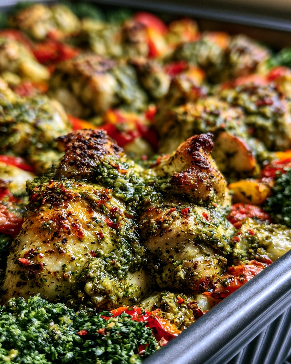 One-Pan Pesto Caesar Chicken Bake