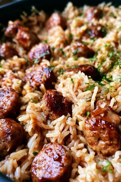 One-Pan Spicy Maple Sausage Rice