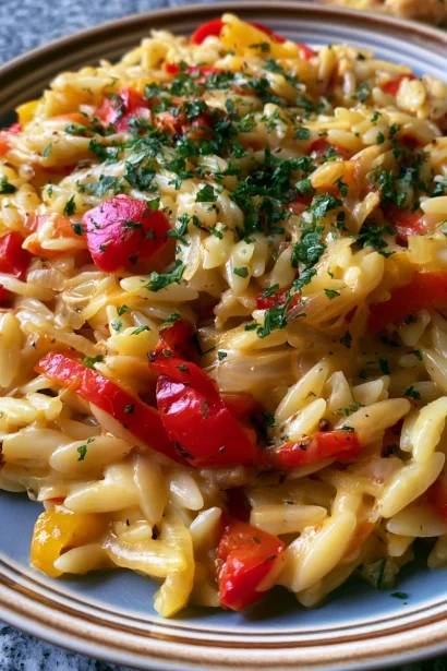 One-Pot Cheesy Fajita Orzo