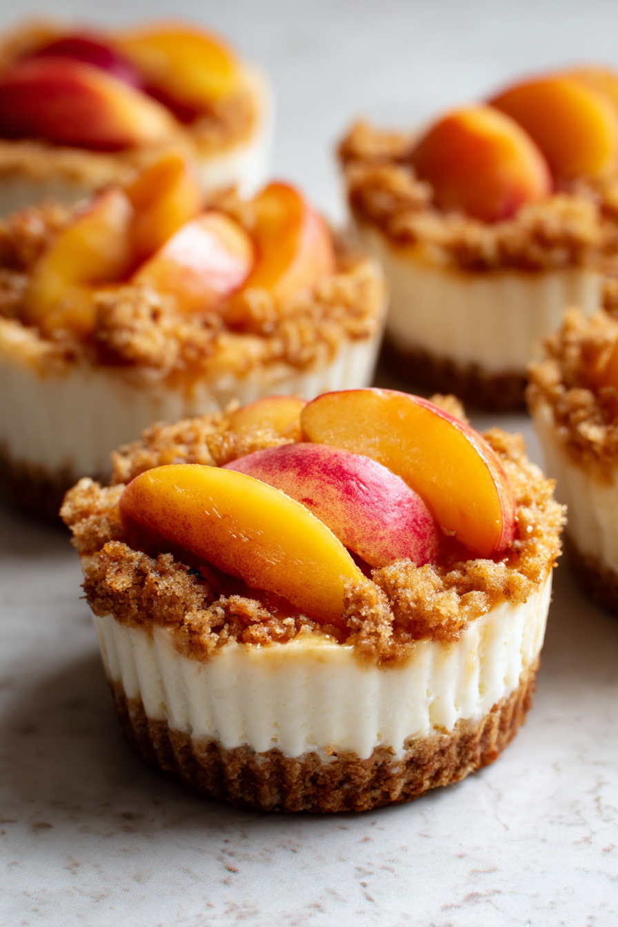 Peach Cobbler Cheesecake Cups