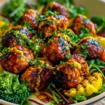 Sriracha Honey Meatball Bowls