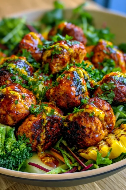Sriracha Honey Meatball Bowls