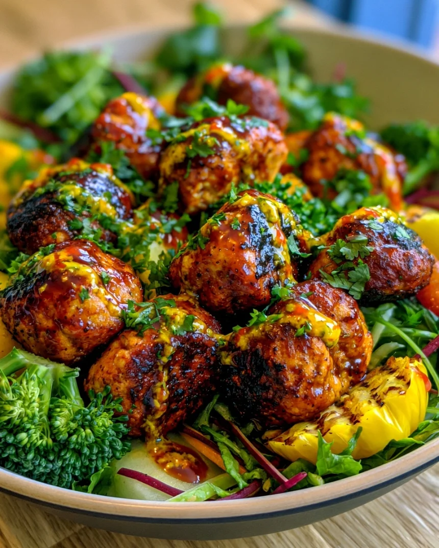 Sriracha Honey Meatball Bowls