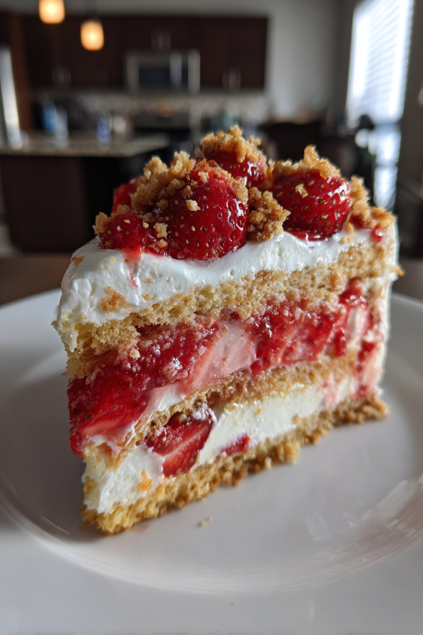 Strawberry Crunch Cake